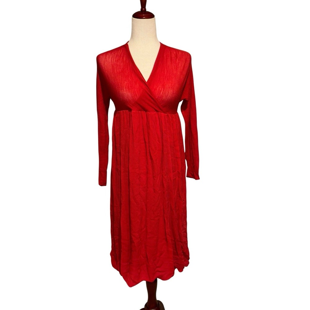 Kristensen DU NORD Wool Silk Dress Womens Size 2 US Size 6 Red